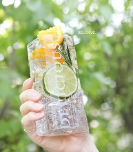 레터링 시리즈 내열유리컵 / 사각유리컵 - delicious